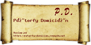 Péterfy Domicián névjegykártya